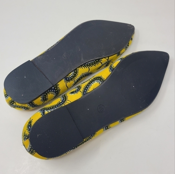 Shamilu | Women's Yellow & Blue Ankara Printed Flats (Size 40 or US Size 9.5) - Picture 4 of 15